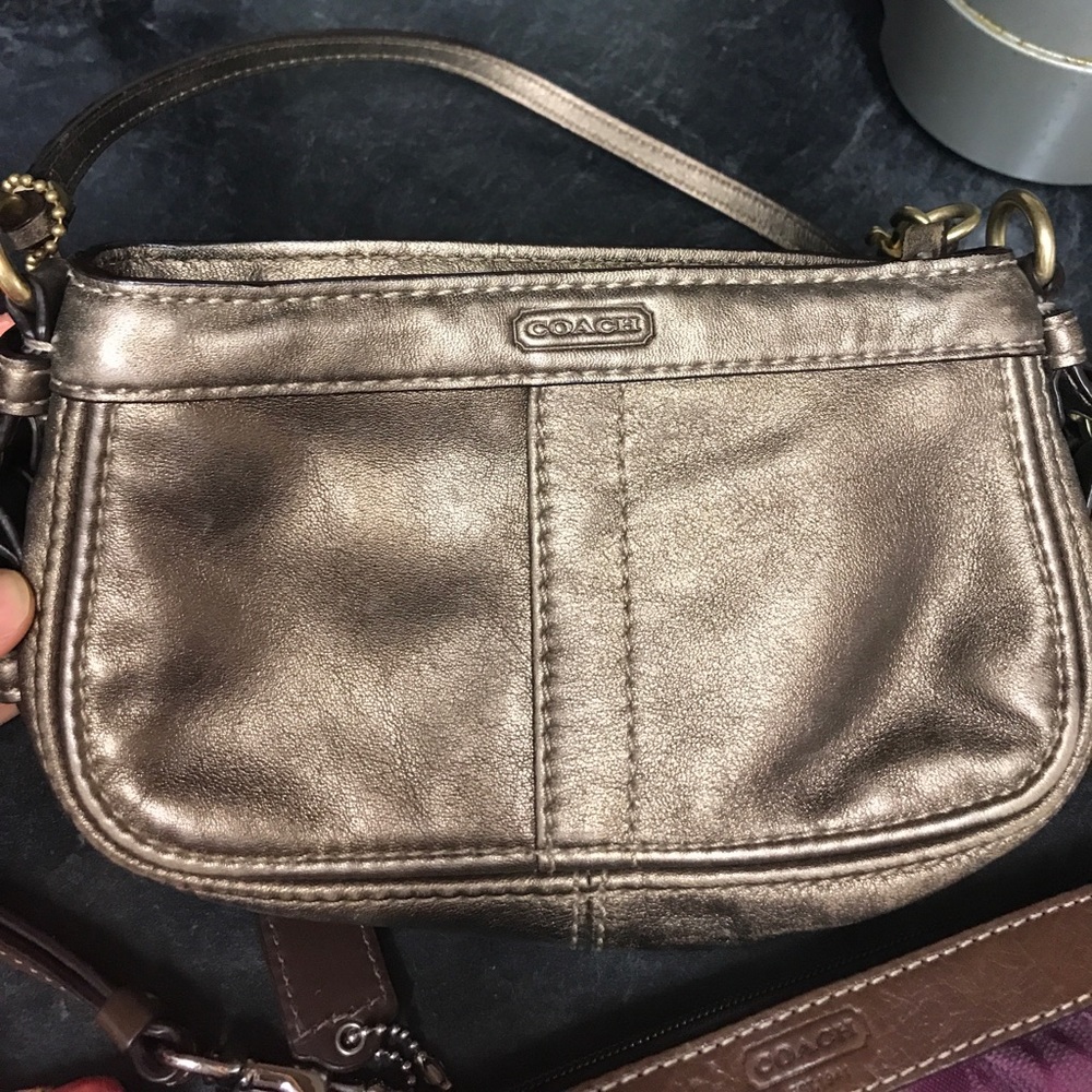 Leather coach wristlet