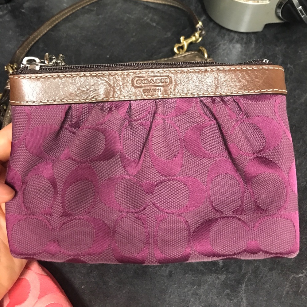Purple Coach wristlet