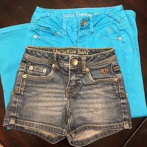 Justice Kids Pants & Shorts Size 7 Bundle