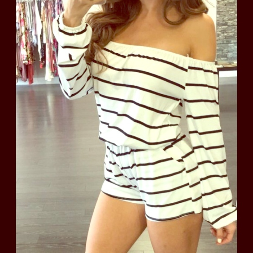 White & Black Romper