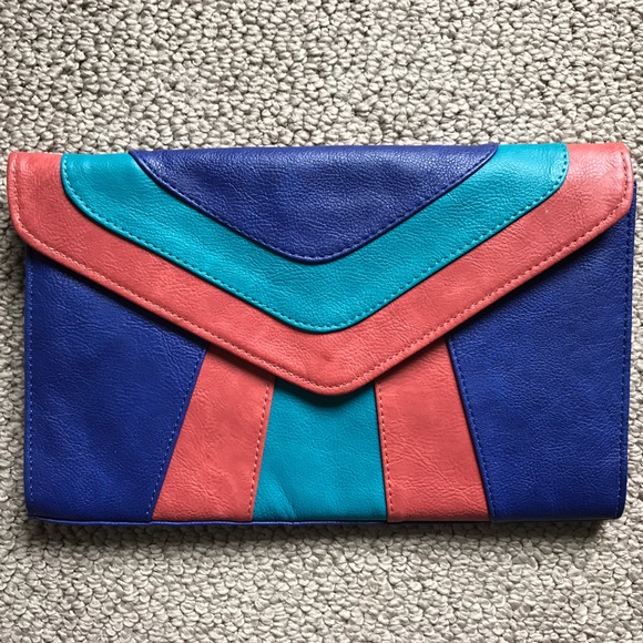 Expressions purple pink and  blue clutch brand new - Picture 2 of 3