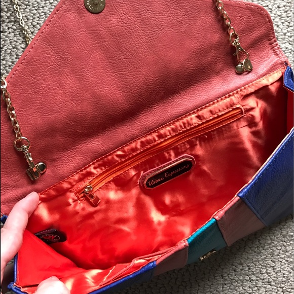 Expressions purple pink and  blue clutch brand new - Picture 3 of 3