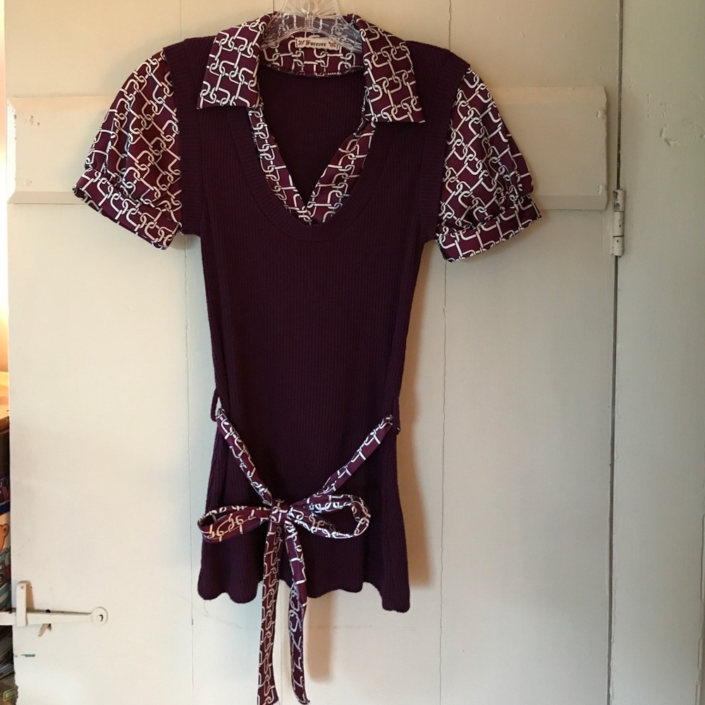 Forever 21 chain-link blouse with sweater vest