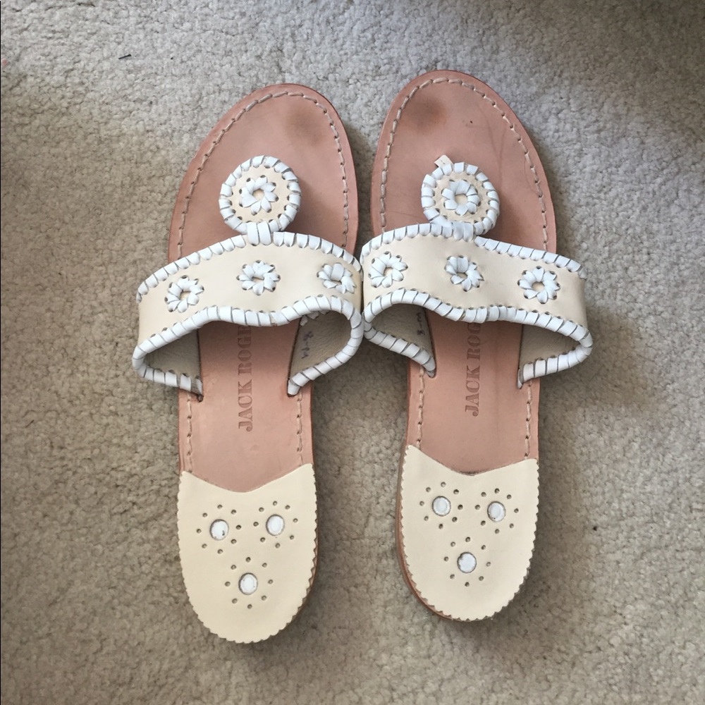 Jack Rogers nude and white sandals 8.5