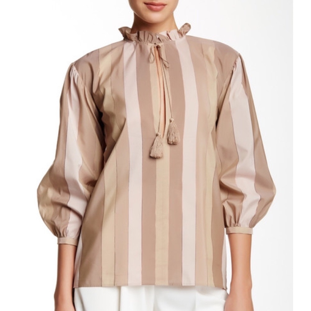 Rachel Zoe Circus Striped Blouse with Tassels