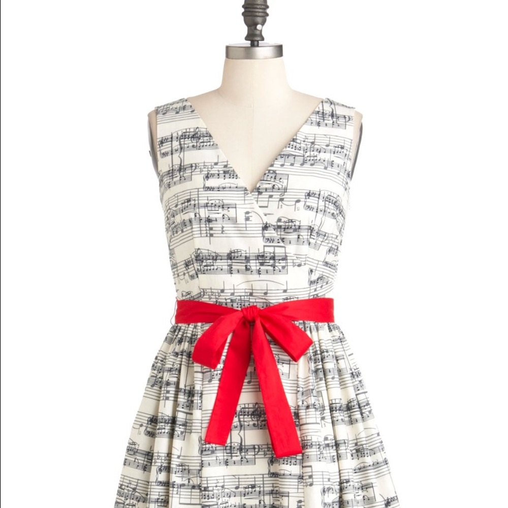 Modcloth Music Note Dress A-Line Sz Small