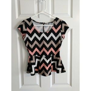 Chevron Peplum Style Top