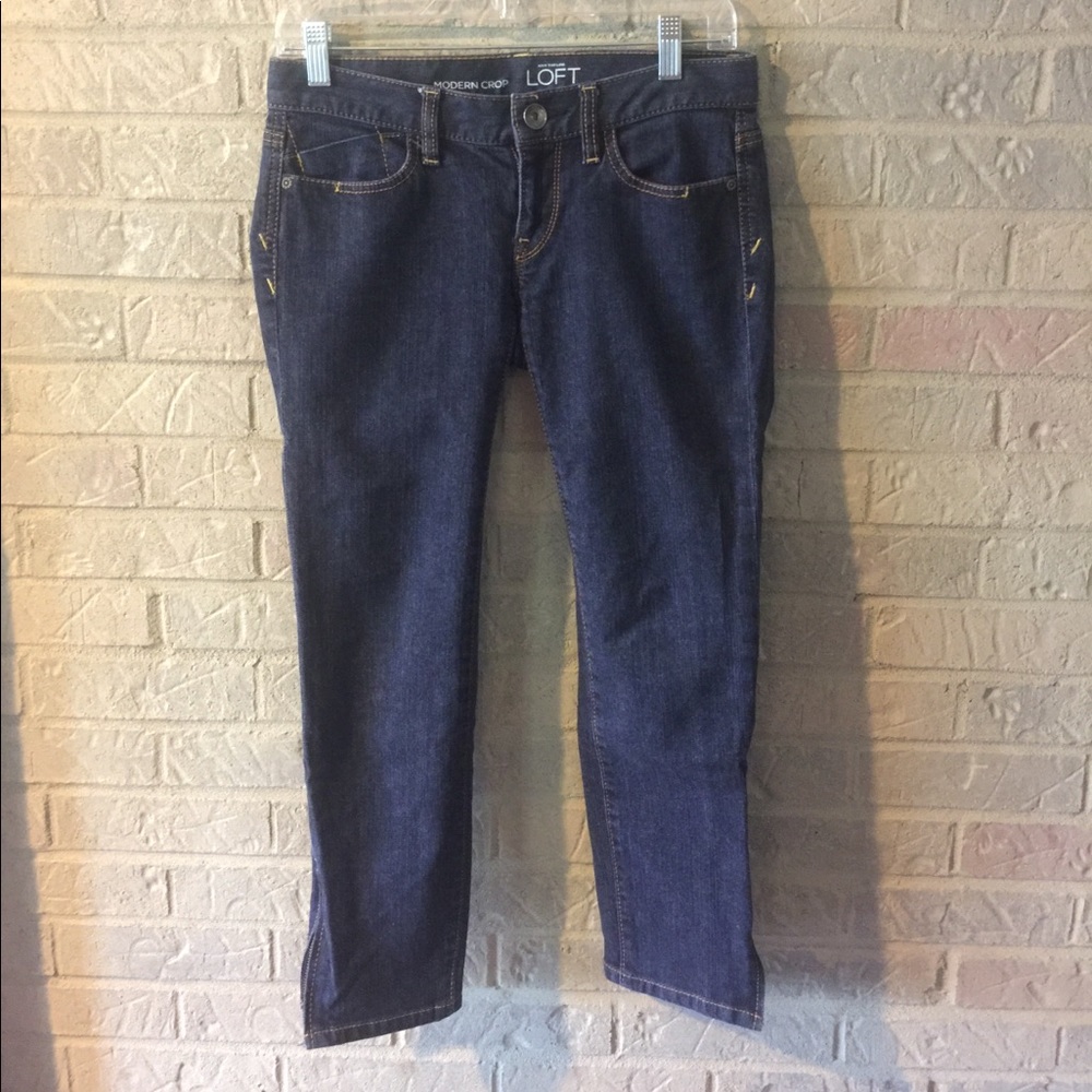 LOFT modern crop jeans with zipper detail