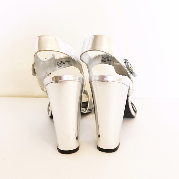 Shoes - Metallic Silver Block Heels Shoes - Metallic Silver Block Heels