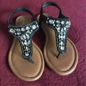 Black jeweled sandal