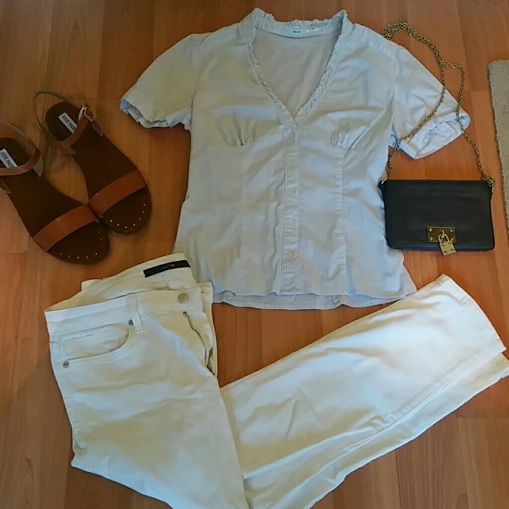Urban Outfitters blue striped blouse