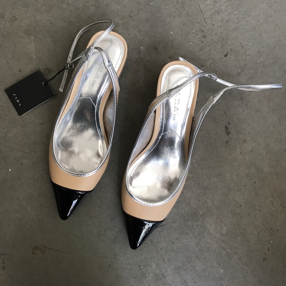 Zara block heel wrap ankle shoes. NWT.