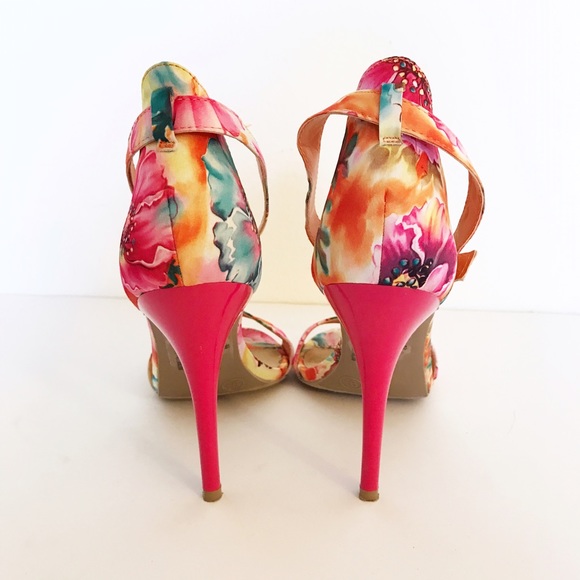 Mossimo Supply Co Shoes - Bright Floral Strappy Heels Mossimo Supply Co Shoes - Bright Floral Strappy Heels