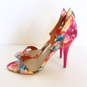 Mossimo Supply Co Shoes - Bright Floral Strappy Heels Mossimo Supply Co Shoes - Bright Floral Strappy Heels