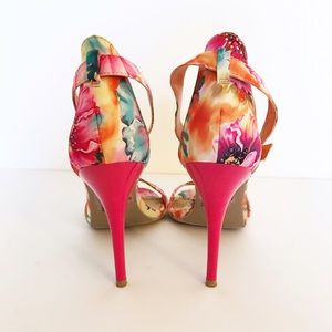 Mossimo Supply Co Shoes - Bright Floral Strappy Heels Mossimo Supply Co Shoes - Bright Floral Strappy Heels