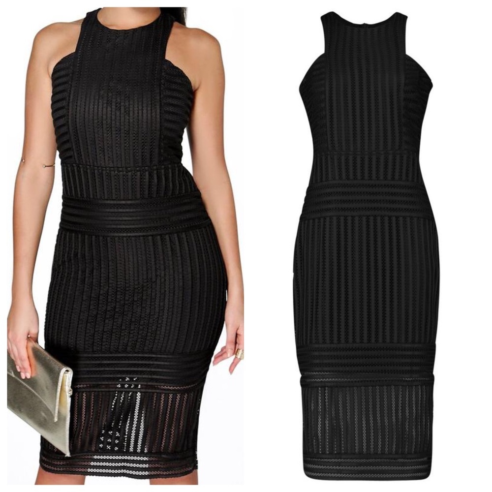 Boohoo Panelled Cutaway Midi Dress