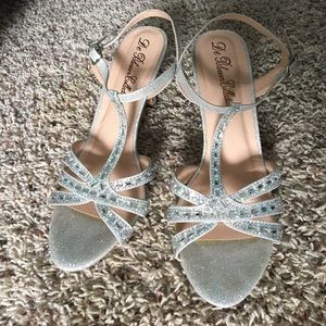 Glittery silver heals Size 8