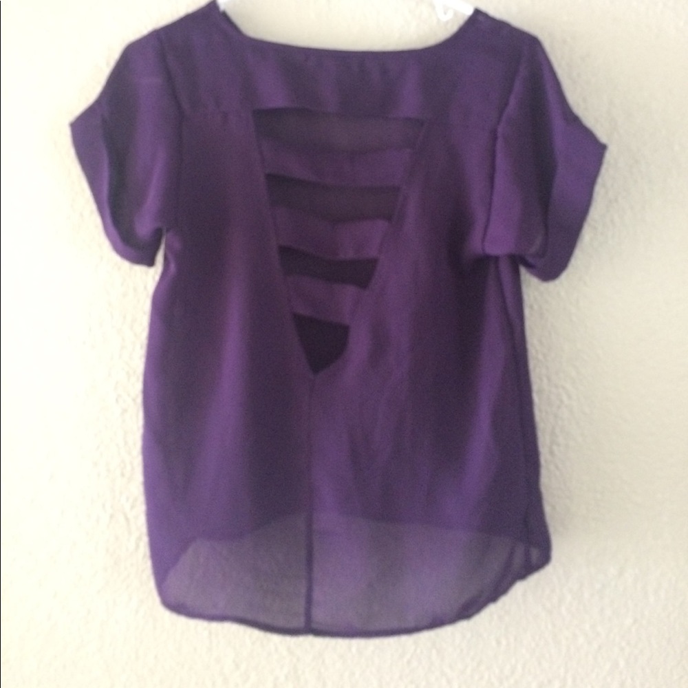 Material Girl sheer purple top