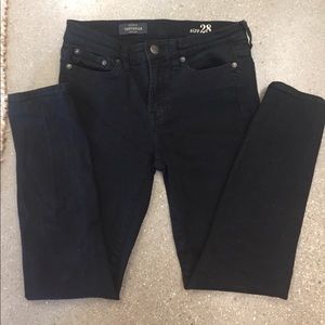 JCrew Black toothpick jeans sz28