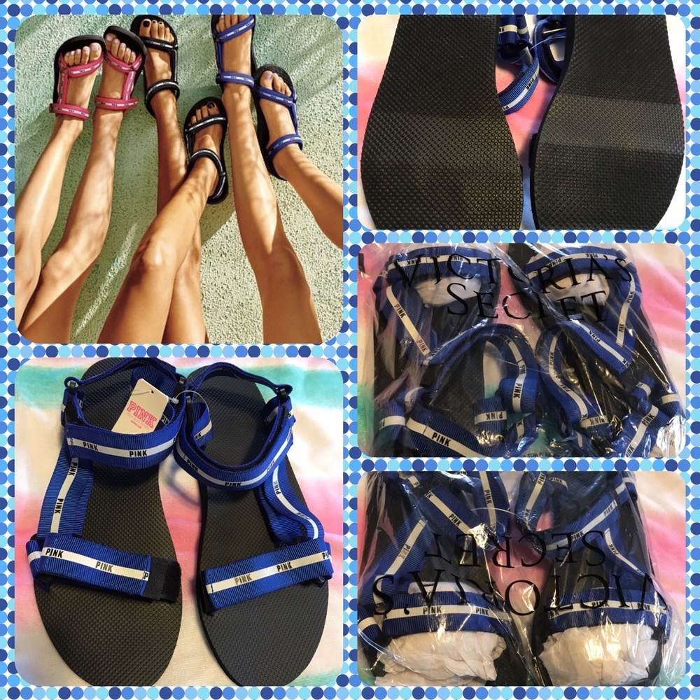 BNWT Pink Victoria'sSecret Promo Velcro Sandals - Picture 1 of 6