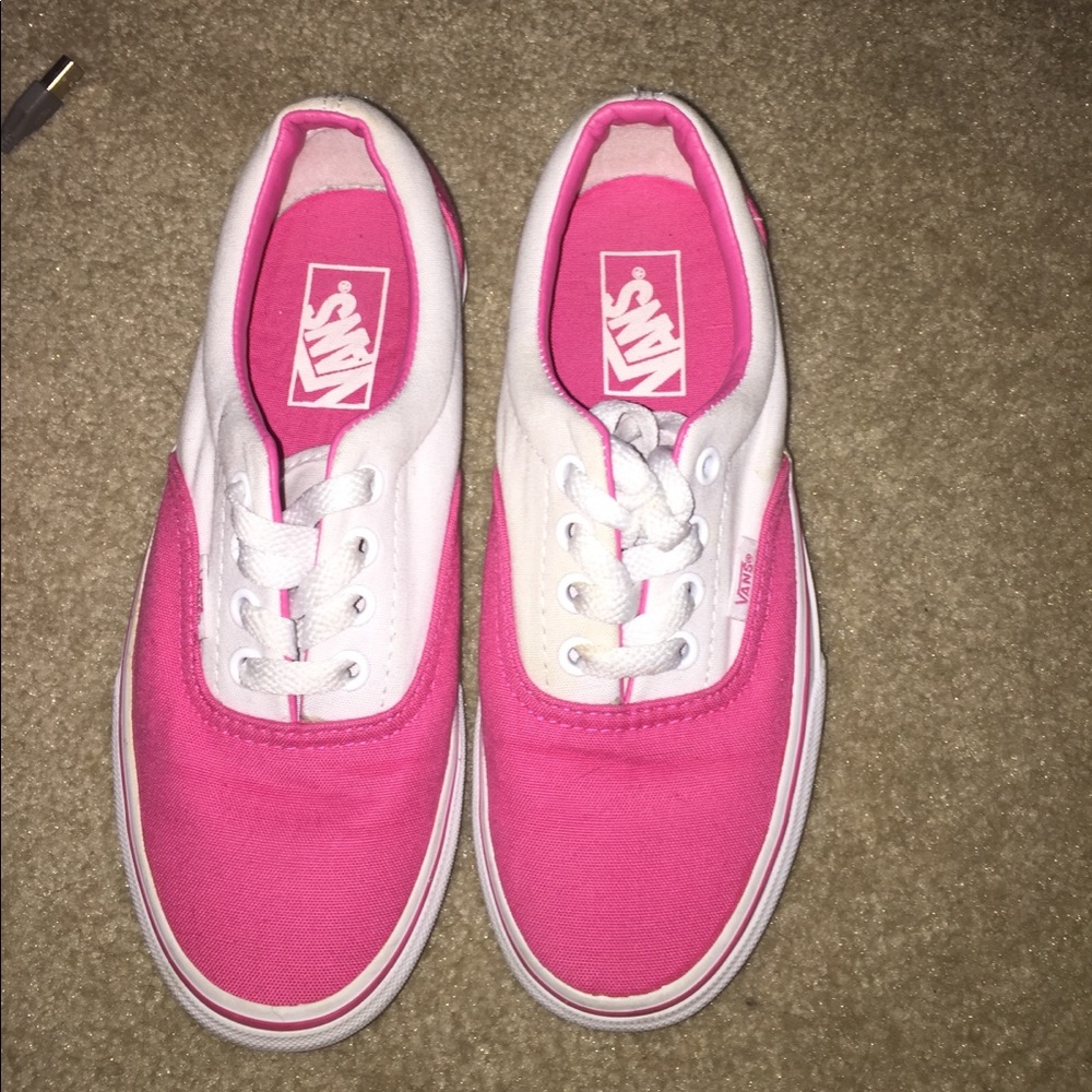 pink and white vans