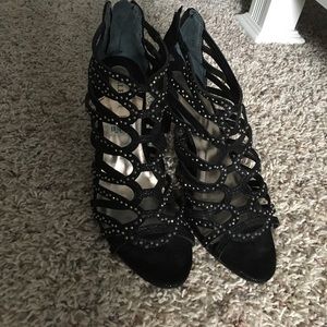 Cute black heels with silver accents