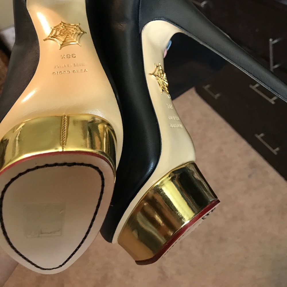 Charlotte Olympia size 8.5 new knee high boots