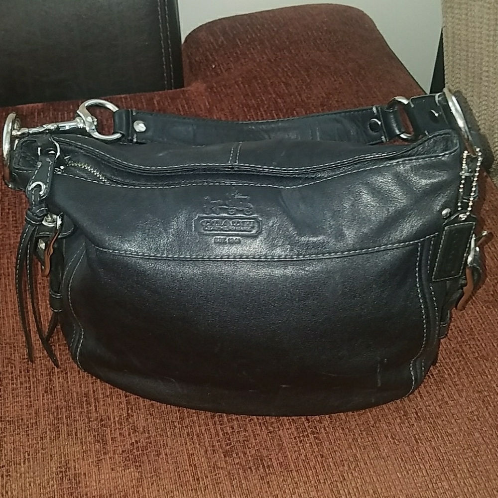 Black Leather Authentic Coach Purse