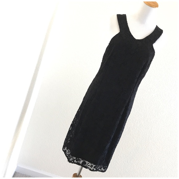 Laundry Shelli Segal Black V Neckline Lace Dress - Picture 1 of 5