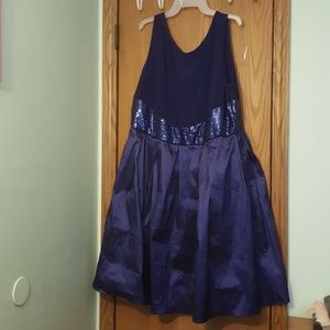 Sequin Waist Taffeta Dress