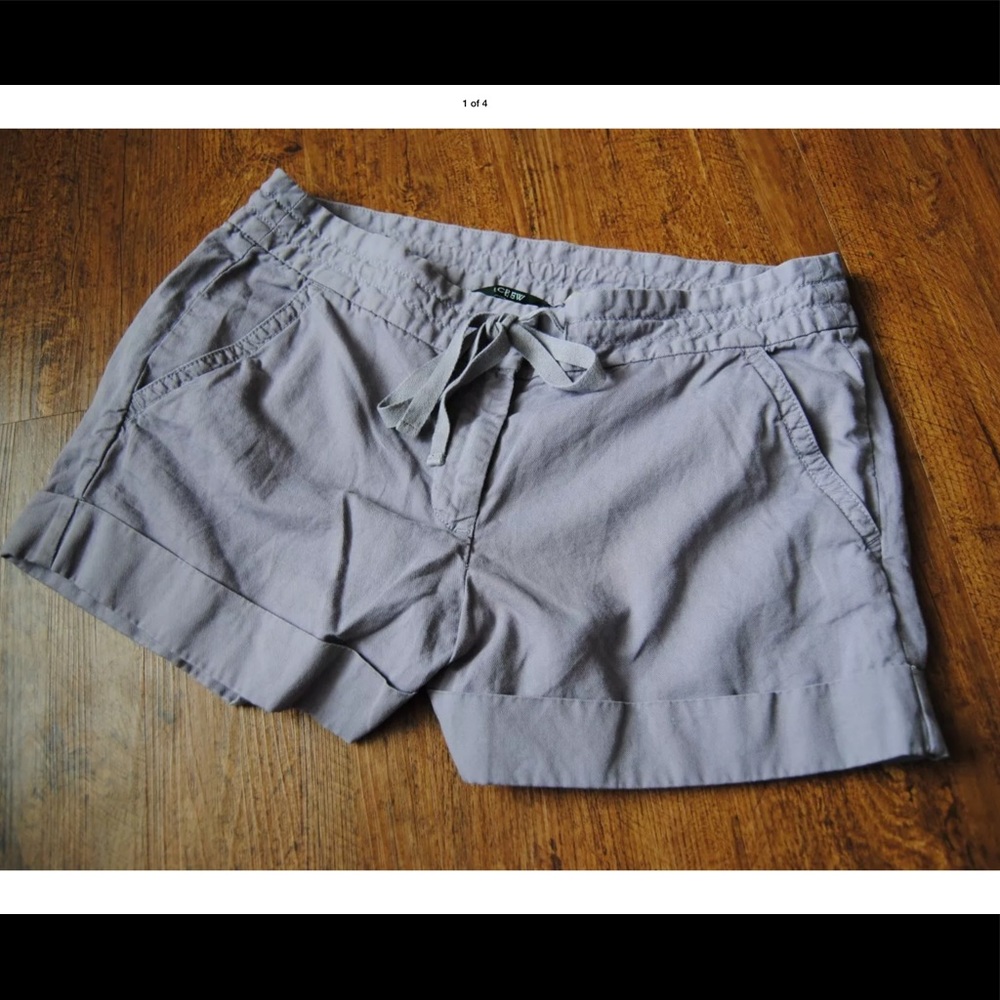 J.Crew Linen Cotton Drawstring Shorts Gray Sz 8
