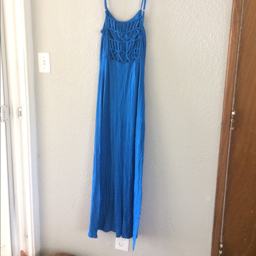 Pretty summery cobalt blue maxi dress w/ cut out