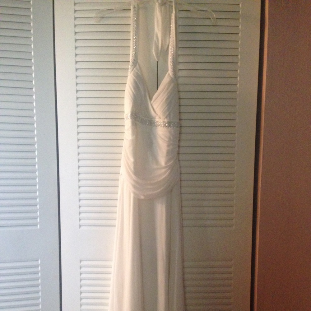 Long creamy white dress