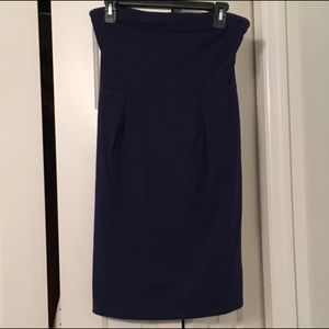 Strapless Navy Dress