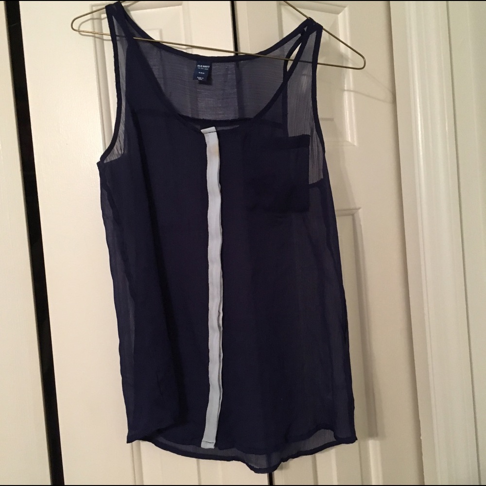Sheet Navy Tank Top