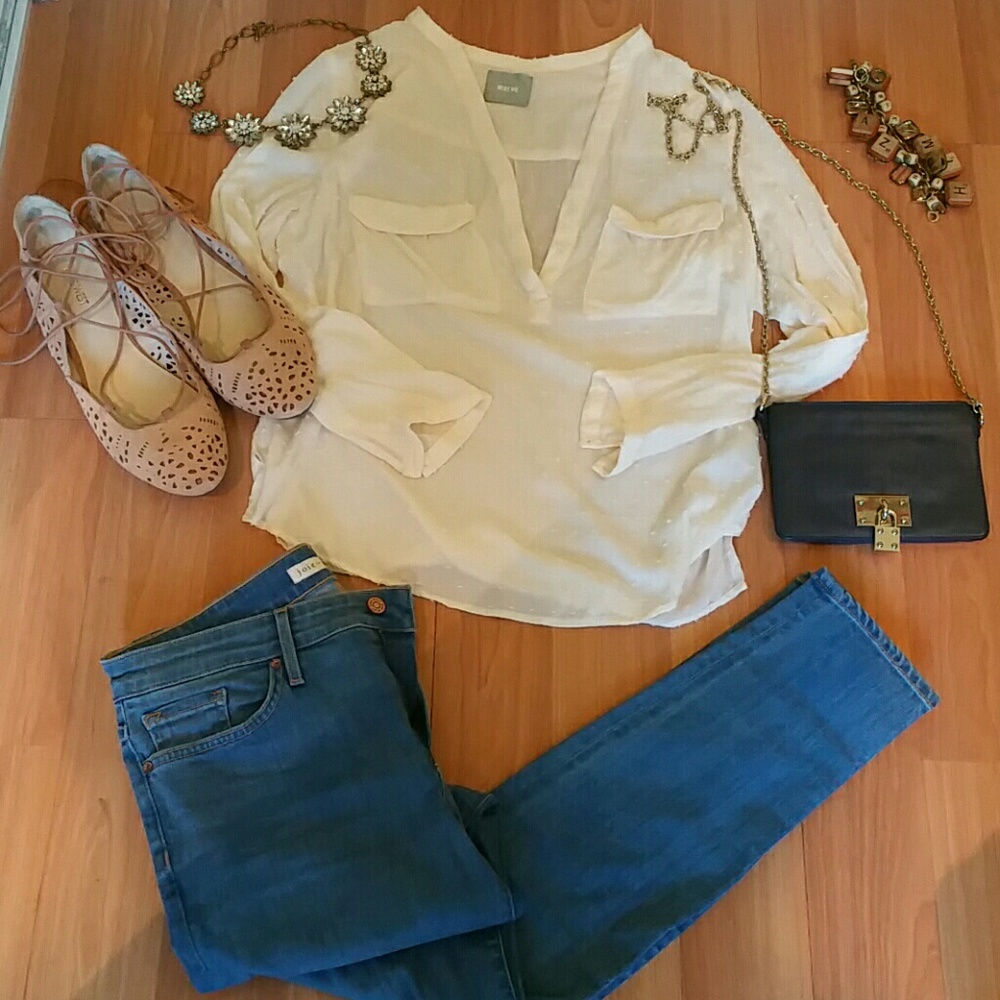 Urban Outfitters light peach blouse