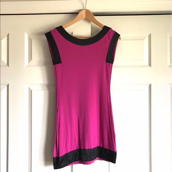 Pink and black colorblock tunic dress - Picture 1 of 2