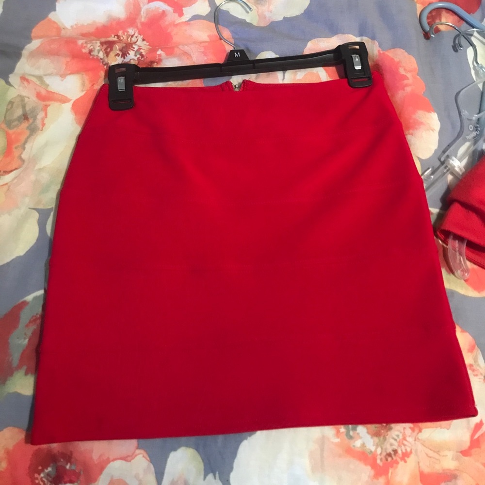 Red pencil skirt