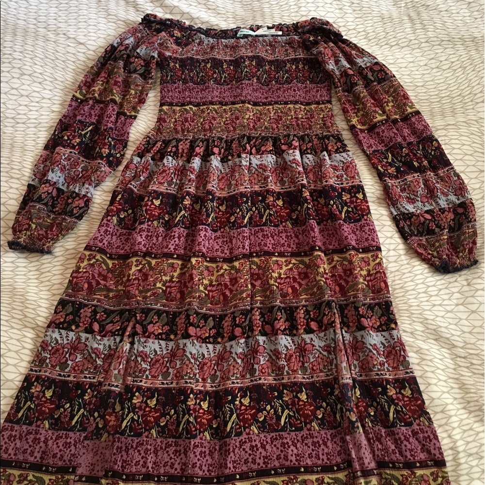 Kimchi Blue Off Shoulder Boho Peasant Dress M