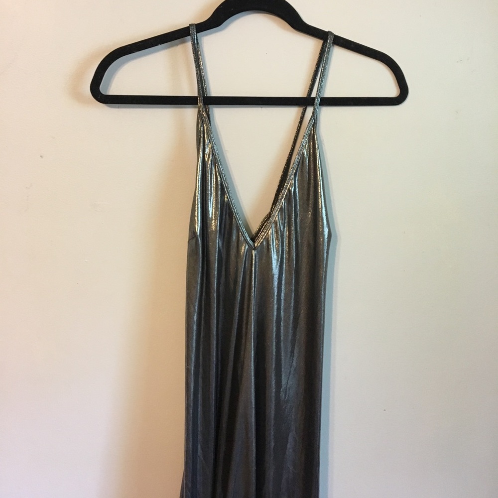 American Apparel silver space maxi dress