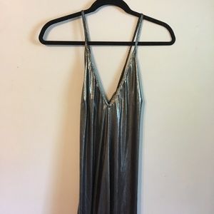 American Apparel silver space maxi dress