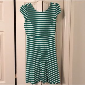 Short sleeve A Line striped dress