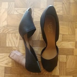 Chunky Heel Black Sandals