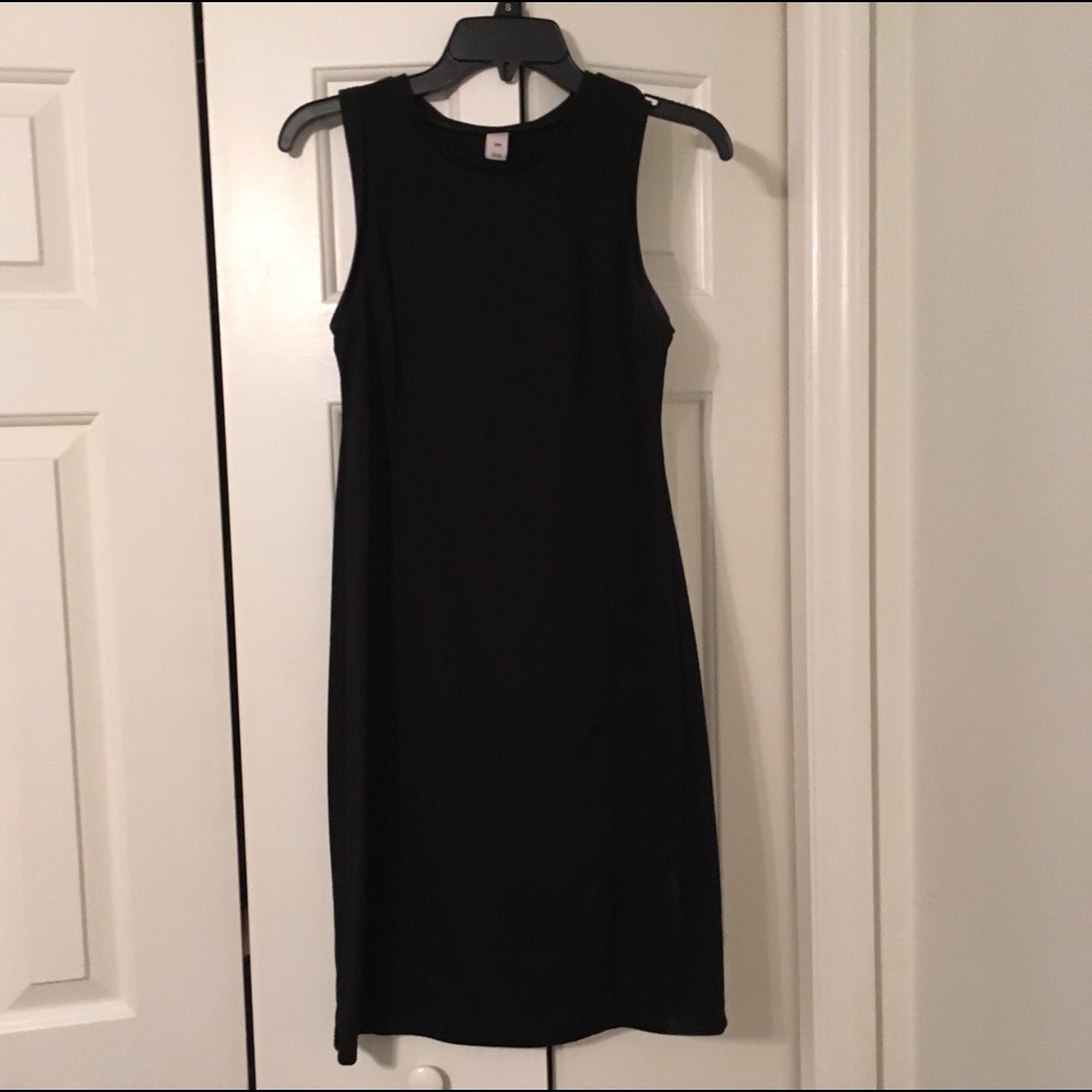 Sleeveless High Neck Black Dress