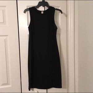 Sleeveless High Neck Black Dress