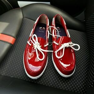 NEW! Red and Navy Cole Haan Nantucket Boat Shoes