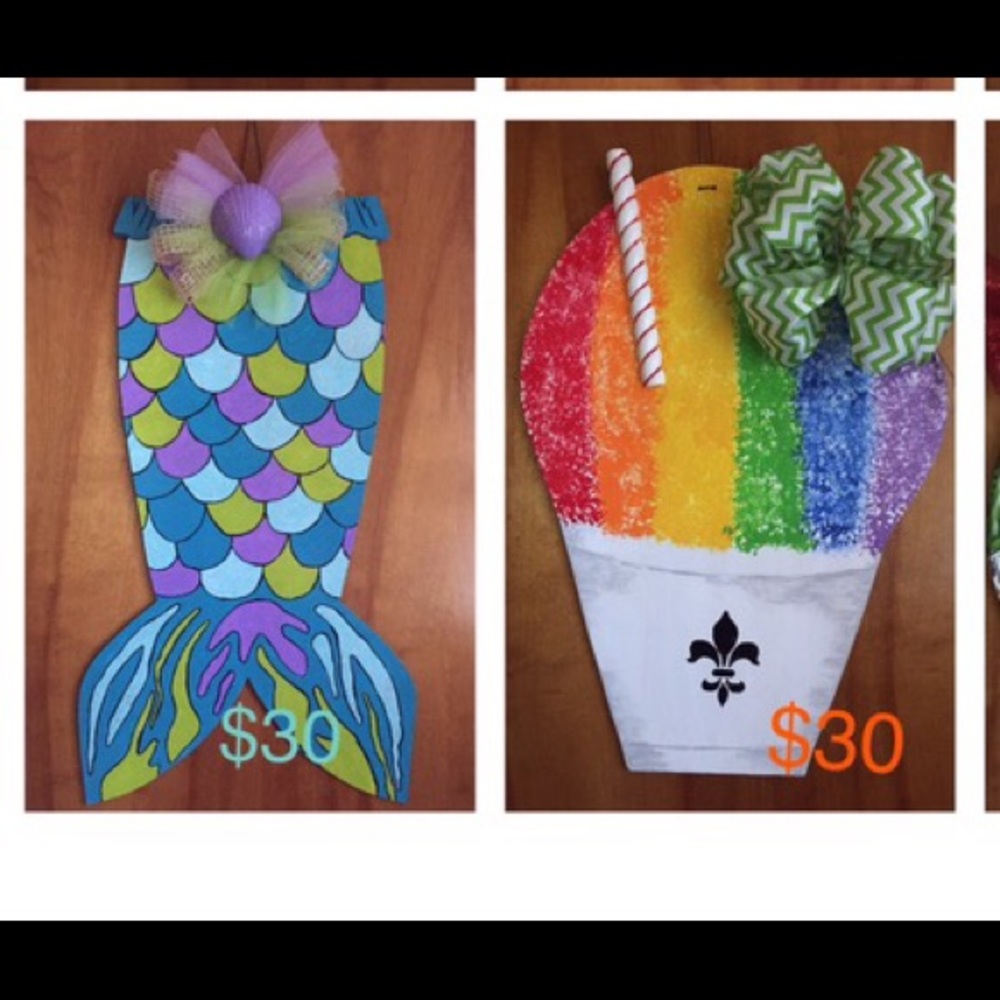 Mermaid Tail OR Sweet Rainbow Snowball Doorhanger