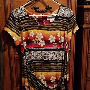 Tropical dress w/attached sarong