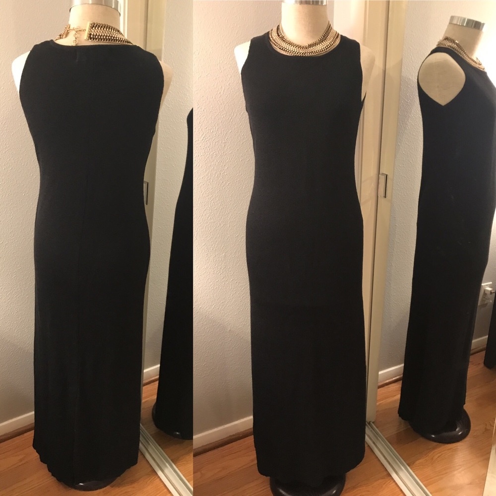 Highend Double d ranch linen black maxi dress