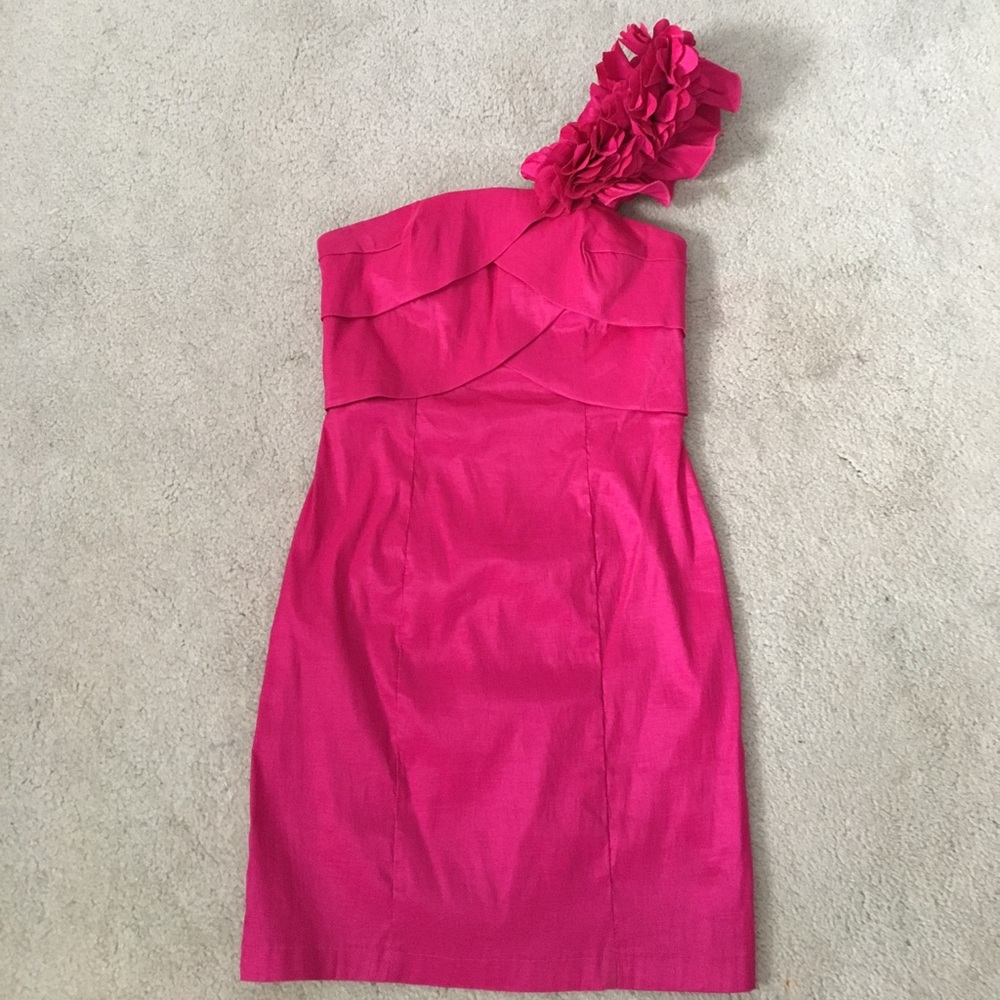 Hot pink, fitted, Cocktail dress